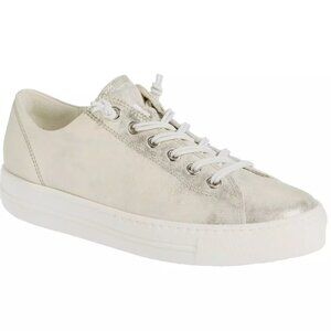 $420 Paul Green Hadley Platform Sneaker LEATHER MINERAL METALLIC 6.5 US  (TE2)